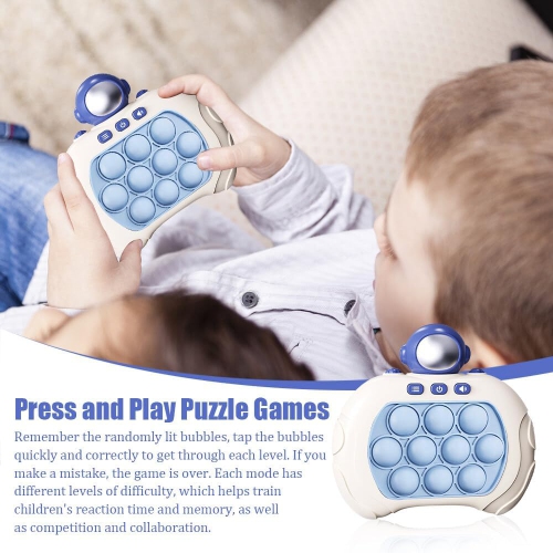 Toys, Machine Games Educational Pop Games Flash Fast Push Training Attention, Electronic Sensor Games Portable Pop Games for Boys Astronaut - Blue