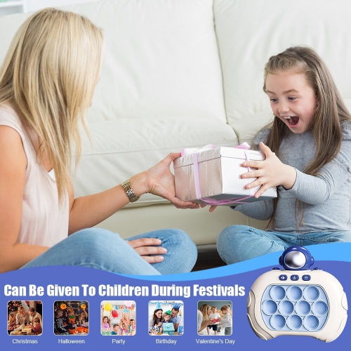 Toys, Machine Games Educational Pop Games Flash Fast Push Training Attention, Electronic Sensor Games Portable Pop Games for Boys Astronaut - Blue