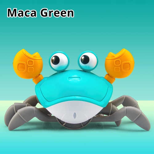 Crawling little crab toy with music control, tummy time, interactive walking dancing toy, fun birthday gift entertainment for boys girls pets dogs
