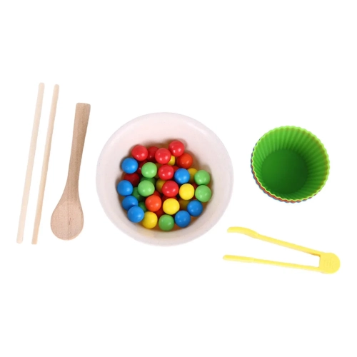 Ball in the cup toys, bead clamping and bean picking matching toys