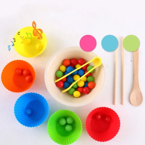 Ball in the cup toys, bead clamping and bean picking matching toys