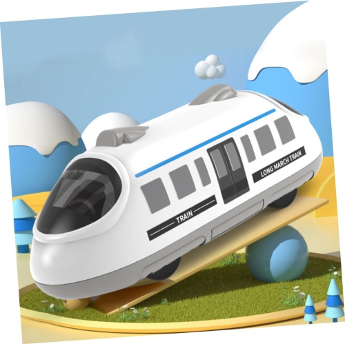 Children's inertia pull back car toy-high-speed railway model toy-gray