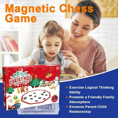 Christmas Magnetic Chess Game, Battle Magnetic Chess Game Stone Set, Magnetic Chess Board Game, Magnetic Chess Pieces Party Supplies, Total 20 Stone