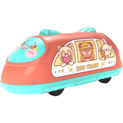 Children's inertia pull back car toy-high-speed railway model toy-red