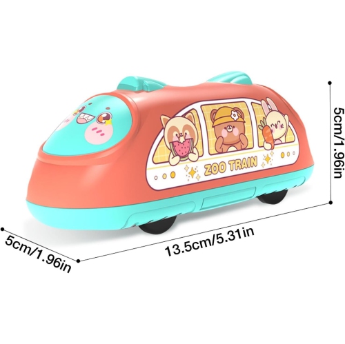 Children's inertia pull back car toy-high-speed railway model toy-red