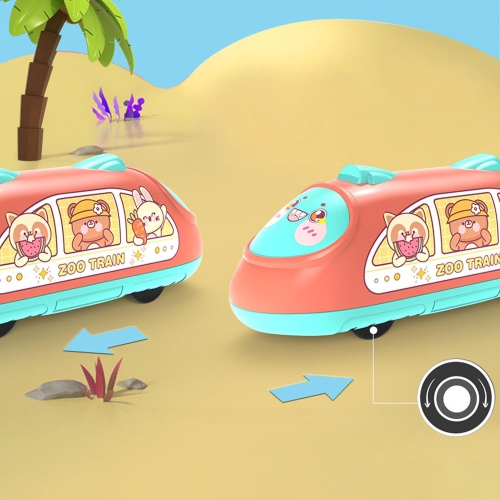 Children's inertia pull back car toy-high-speed railway model toy-red