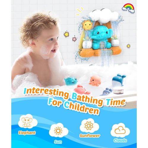 Bath Toys - Garden Elephant Toy for Babies and Toddlers - Bath Toys for Boys and Girls Ages 1-3 - Easter, Halloween, Christmas, Birthday Gifts
