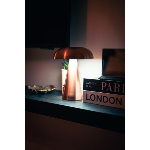 Lampe champignon en métal argenté - Trois couleurs à intensité réglable, batterie rechargeable 1800 mAh, 10 heures d'autonomie, réglage de la