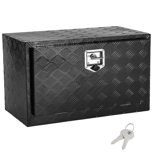 VEVOR 30" x 17" x 18" Underbody Truck Box, Pickup Storage Box, Heavy Duty Aluminum Diamond Plate Tool Box with Lock and Keys, Waterproof Trailer