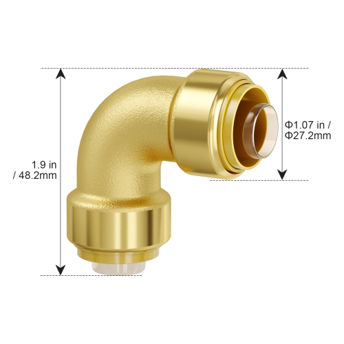 VEVOR 1/2" Pipe Fittings, 12PCS Brass Pipe Fittings, Elbow Push-Fit Pipe Connector Brass Air Fittings, Heavy Duty Plumbing Fittings Adapter for