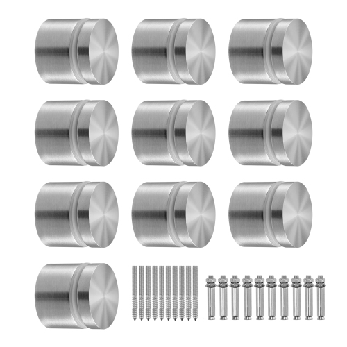 VEVOR 10 PCS – Support rond pour rampe en verre trempé de 0,31 « -0,62 », pince de montage en verre inoxydable 316, support de tablette en