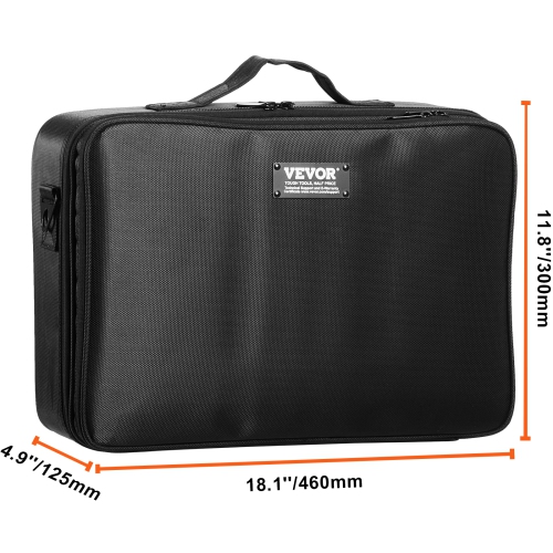 VEVOR 3 Tiers Makeup Train Case Large Storage, Convenient Carry With Handle, Strap, Professional Waterproof Oxford Makeup Storage Organizer Box,