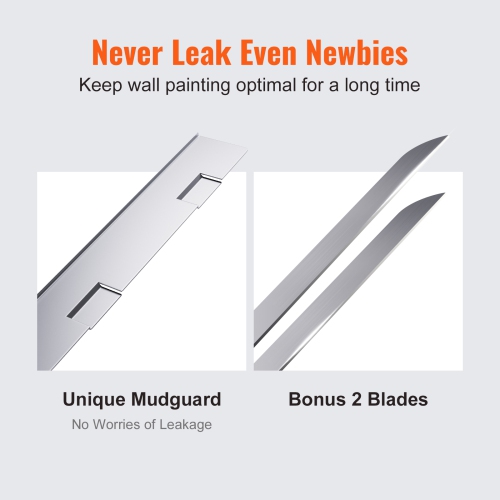 VEVOR 10-Inch Wide Drywall Flat Box, Quick Clean, Aluminum Finishing Mud Box for Plasterboard, Wallboard, Sheetrock, Bonus Mudguard, Extra 2