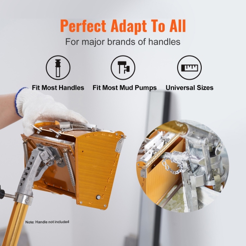 VEVOR 10-Inch Wide Drywall Flat Box, Quick Clean, Aluminum Finishing Mud Box for Plasterboard, Wallboard, Sheetrock, Bonus Mudguard, Extra 2