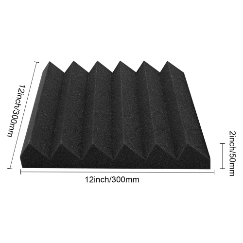 VEVOR 24 Pack Acoustic Foam Panels, 12 x 12 x 2 inches, High Density Soundproof Fire-Resistant Wall Panels,Sound Dampening Absorbing Panels for