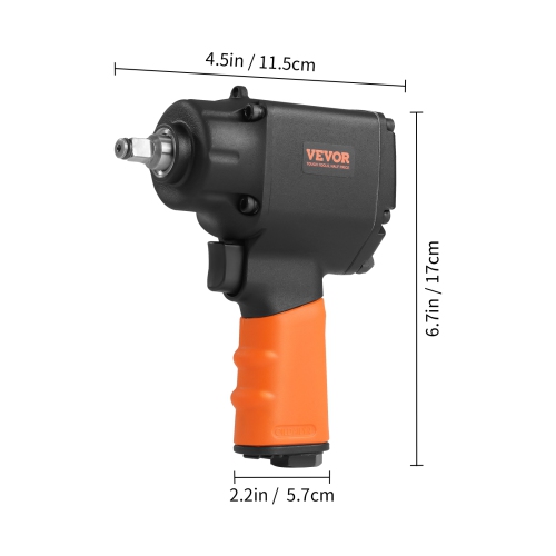 VEVOR 3/8-Inch Air Impact Wrench, Drive Air Impact Gun, Up to 690ft-lbs Nut-busting Torque, Lightweight Pneumatic Impact Wrench for