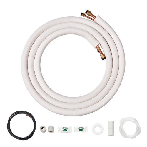 VEVOR 16FT Mini Split Line Set,3/8" & 5/8" O.D Copper Pipes Tubing and Triple-Layer Insulation,for Air Conditioning or Heating Pump & HVAC with