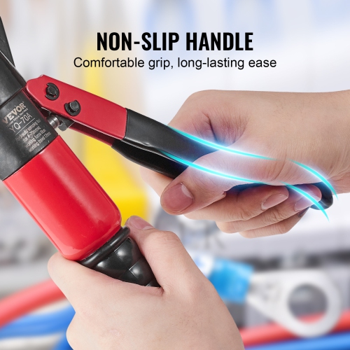 VEVOR Hydraulic Crimping Tool with 9 Sets of Dies AWG12-2/0 Copper And Aluminum Terminal Battery Lug Crimper, with a Cutting Pliers, 5pcs Connectors,