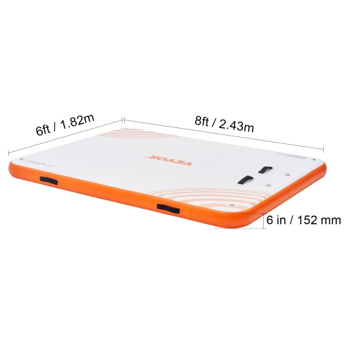 VEVOR 8 x 6FT Inflatable Floating Dock, Inflatable Dock Platform, Non-Slip Water Floating Dock Mat with Portable Carrying Bag & Detachable Ladder,