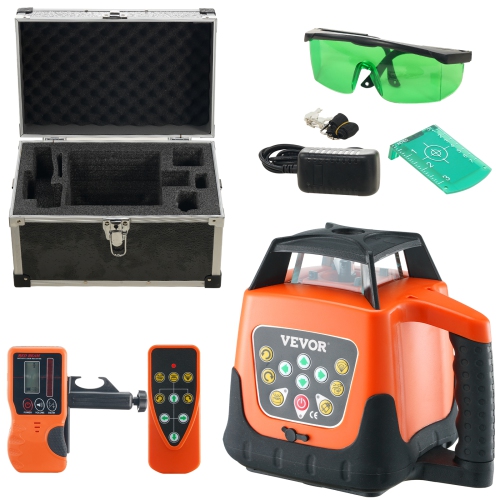 VEVOR 2000ft Laser Level, 360 Degree Self Leveling Green Cross Line Laser,5 Rotation Speeds & 4 Scanning Angles,IP66 Waterproof Remote Control