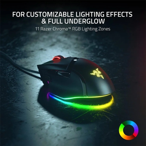 Souris de jeu personnalisable Basilisk V3 de Razer, 26000&nbsp;ppp, boutons macro 10+1, 11 zones d'éclairage RVB Chroma