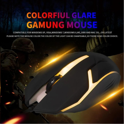 Souris USB avec fil RVB Souris de jeu colorée Souris optique avec fil 1600&nbsp;ppp Souris ergonomique pour PC Macbook Pro - Blanc