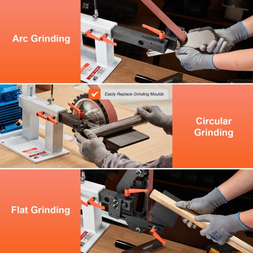 VEVOR 72 x 2-Inch Belt Grinder Sander, Variable Speed Belt Polisher with VFD, 1500W 2HP Polishing Grinding Machine with 3 Grinding Moulds & 3PCS