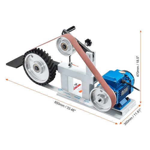 VEVOR 72 x 2-Inch Belt Grinder Sander, Variable Speed Belt Polisher with VFD, 1500W 2HP Polishing Grinding Machine with 3 Grinding Moulds & 3PCS