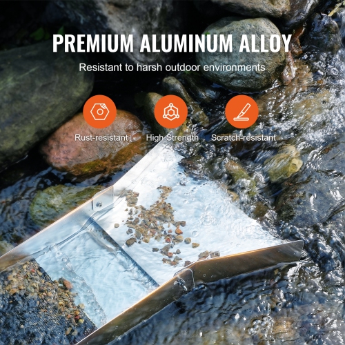 VEVOR Gold Panning Kit With Sluice Box, 50" Aluminum Gold Mining Equipment, 23 PCS Gold Prospecting Kit with Gold Pan, Classifier Screen, Separating