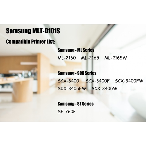 Cartouche d'encre en poudre noire compatible avec MLT-D101S de Samsung MLT-d101 D101S ML-2160 ML-2165 ML-2165&nbsp;W de SCX-3400, SCX-3405W,