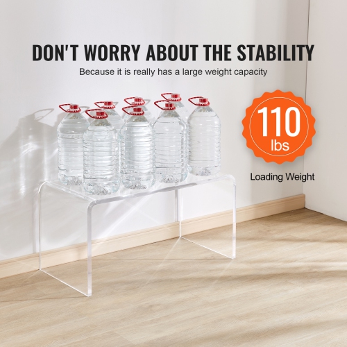 VEVOR 16.3 inch high Acrylic Coffee Table, C-Shaped Clear Acrylic End Table, Transparent Acrylic Side Table, for Coffee, Drink, Food, Snack used in