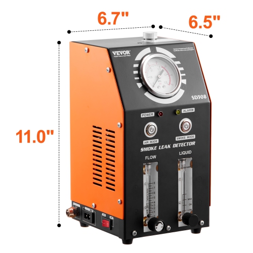 VEVOR Automotive Smoke Machine Leak Detector, EVAP Smoke Machine Leak Tester with Built-in Air Pump, Pressure Gauge, Oil Level & Flow Meter, 2-Mode