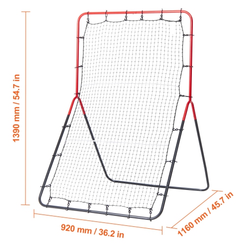 VEVOR 3 x 4.5 ft Baseball And Softball Rebounder Net, PitchBack Baseball Pitching Nest, 3-Way Baseball, Softball Pitchback Net, Fielding Trainer, for