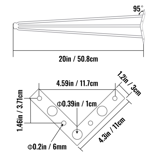 VEVOR 20 inch Hairpin Table Legs Black Set of 4 Desk Legs Each 220lbs Capacity Hairpin Desk Legs 3 Rods for Desk Table Chairs Carbon Steel DIY Table