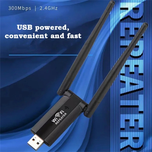 300Mbps Wireless USB WiFi Repeater Extender WiFi Signal Amplifier Booster Long Range Wi-Fi Router Home Network Card Extension