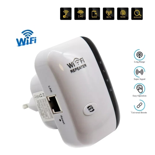 Image 1 de 6.. Répéteur Wi-Fi sans fil Prolongateur de signal Wi-Fi 24G Amplificateur Wi-Fi sans fil 802.11N Amplificateur Wi-Fi longue portée pour PC portable TV
