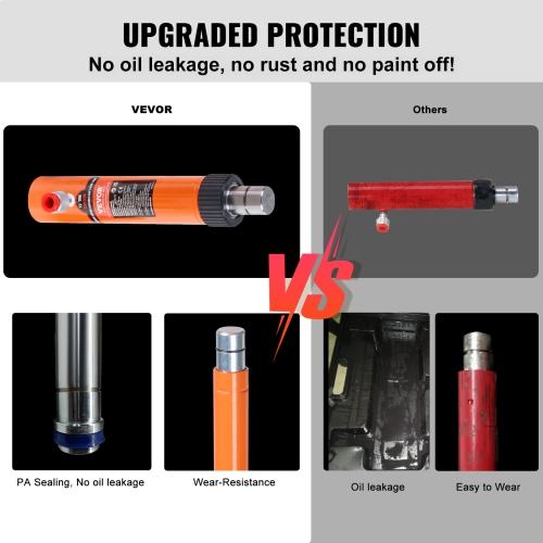 VEVOR 10 Ton Porta Power Kit, Portable Hydraulic Jack with 4.6 ft/1.4 m Oil Hose, Auto Body Frame Repair Kit with Storage Case for Car Repair, Truck,