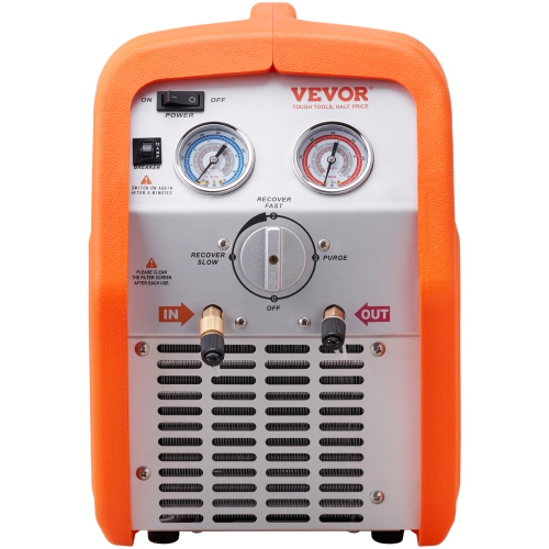 VEVOR 3/4 HP Portable Refrigerant Recovery Machine - AC Recovery Machine with High Pressure Protection 120V 60Hz Recovery Machine HVAC for Vapor