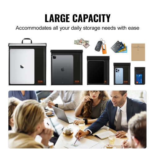 VEVOR 4 Pack Faraday Bag,Set for Laptop(16.9x15"),Tablet(13x10.2"),Phone(7.87x4.7") & Radio(10.6x7.8"),Fireproof Signal Blocking Holder Faraday Pouch