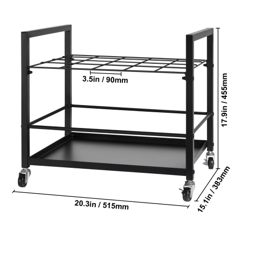 VEVOR 20 Slots Blueprint Storage Rack,Blueprint Holder with Wheels, Metal Storage Cart for Map Poster Architectural Construction Plan, Roll File