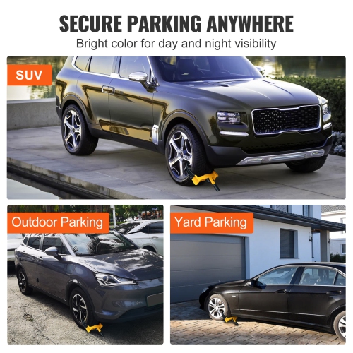 VEVOR 2 Packs Wheel Lock, Universal Wheel Clamp Lock, Adjustable Anti Theft Trailer Lock Wheel Clamp, Heavy-duty Steel Tire Lock for ATV RV SUV Car