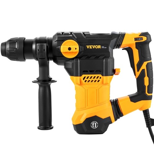 VEVOR 1-1/4 Inch SDS-Plus Rotary Hammer Drill, 13 Amp Corded Drills, Chipping Hammers with Vibration Control & Safety Clutch, Electric Demolition