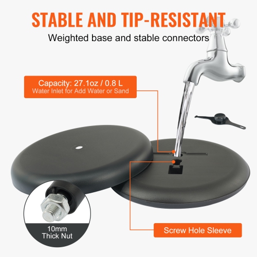 VEVOR 8.5 x 11 Inch Pedestal Sign Holder, Vertical and Horizontal Adjustable Poster Stand, Heavy-Duty Floor Standing Sign Holder with Round Base for