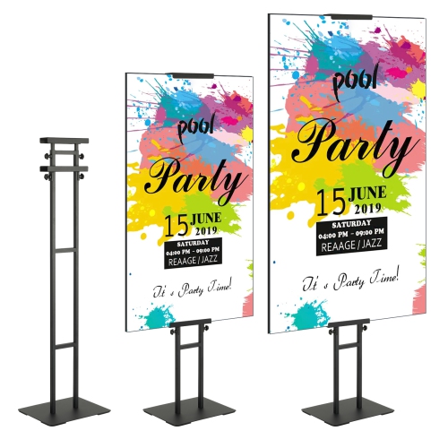 VEVOR Poster Stand, Adjustable Height Up to 75", Double-Sided Heavy Duty Pedestal Sign Holder, Floor Standing Sign Holder Banner Stand with