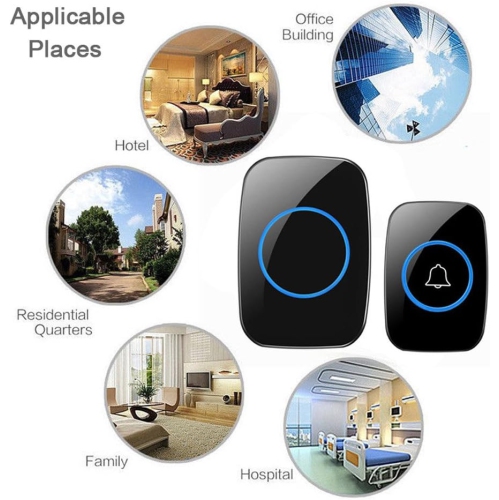 Wireless Doorbell Waterproof Doorbell Kit with 60 Chime 5 Levels Volume LED Flash Home Wireless Door Bell