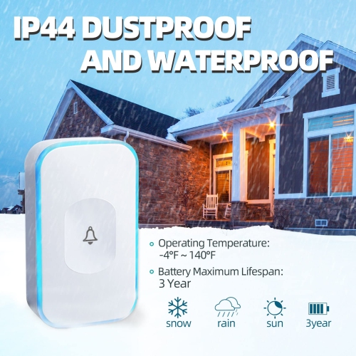 Wireless Ding Dong Doorbell Battery Operated Flashing Wireless Doorbells for Home
