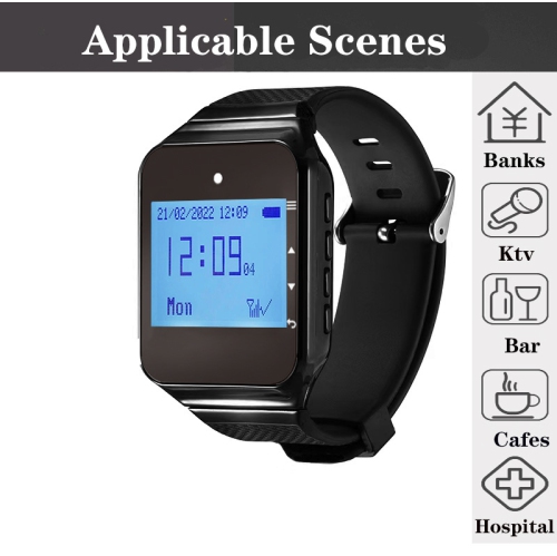Wireless Pager Watch with 10 PCS Button Calling Watch for Nursing Home Restaurant Cafe Bar Bank