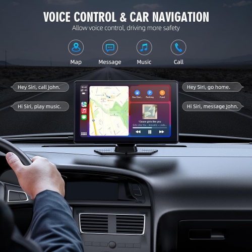 Wireless Carplay,9" Touch Screen Carplay,Car Stereo with Apple Carplay & Android Auto,Mirror Link,Bluetooth Car Navigation