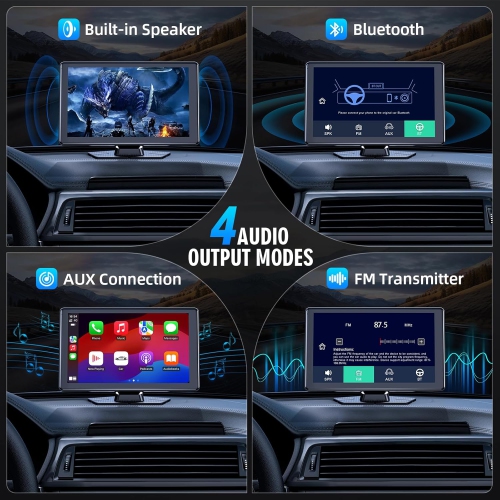 Wireless Carplay,9" Touch Screen Carplay,Car Stereo with Apple Carplay & Android Auto,Mirror Link,Bluetooth Car Navigation