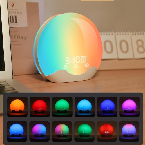 Sunrise Clock Wake-up Light Colorful Atmosphere Night Light LED Alarm Clock
